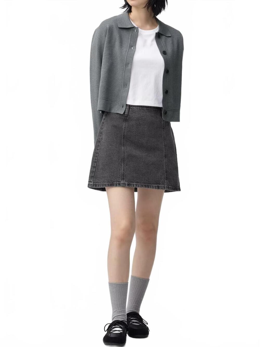 Uniqlo GU Denim Skort Dark Gray XS